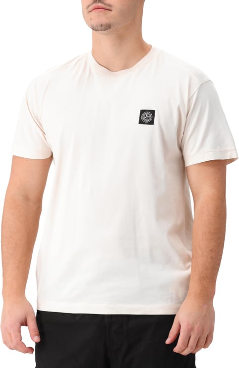 Stone Island Stone Island T-shirt Beige Patch Logo