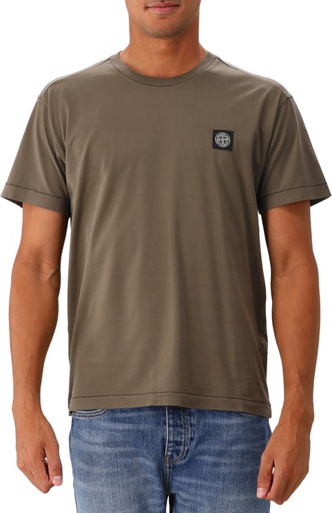 Stone Island Stone Island T-shirt Groen Patch Logo