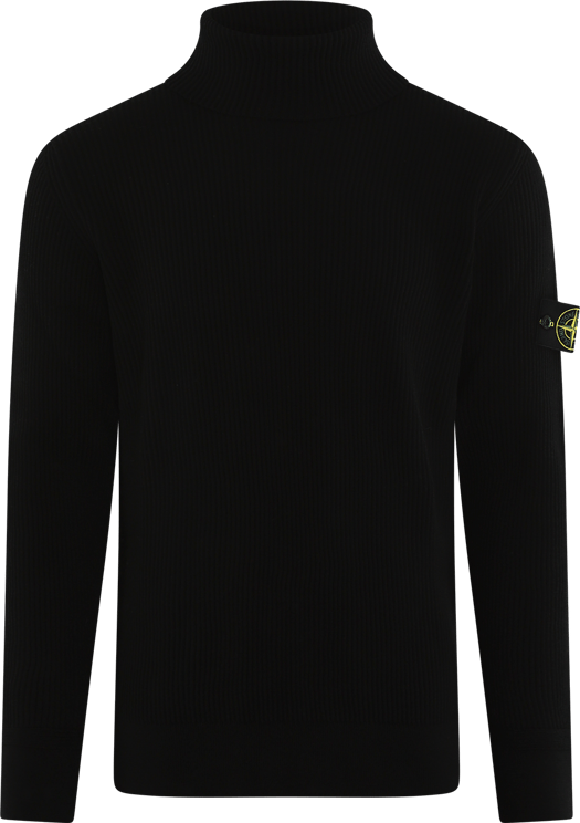 Stone Island Heren TurtleNeck Full Rib Zwart