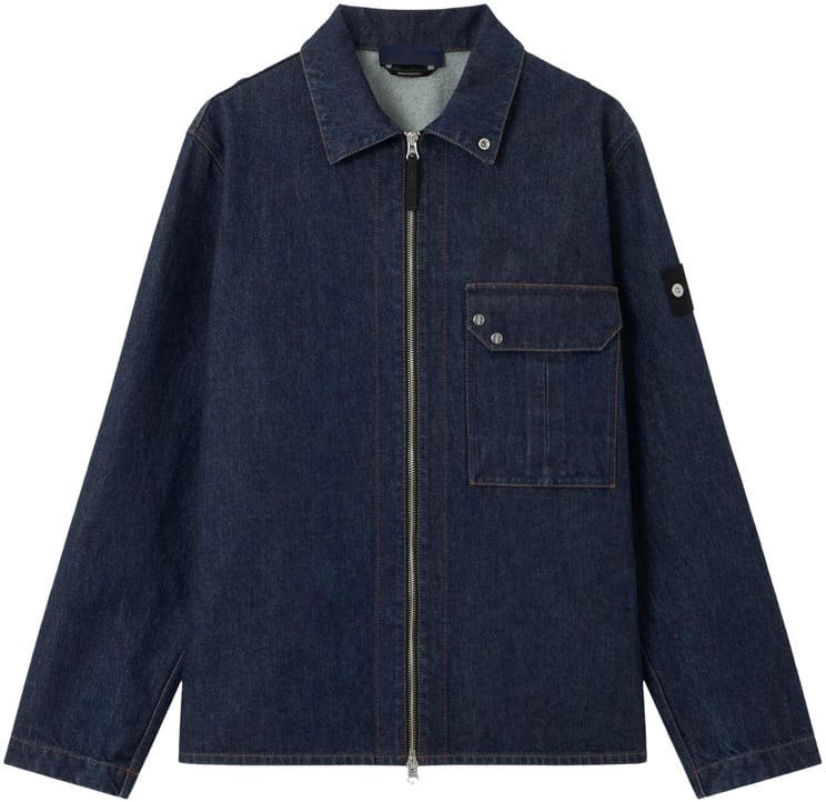 Stone Island Heren Overshirt with Zip Blauw