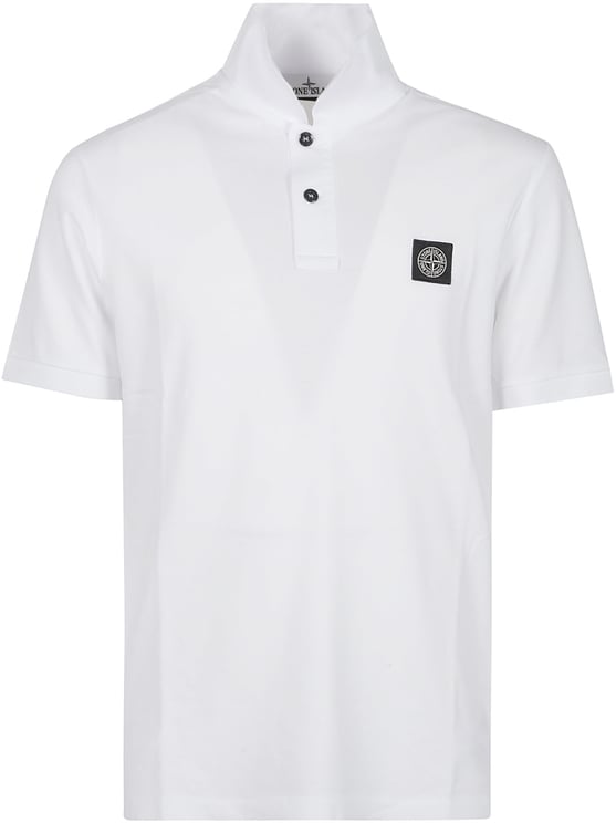 Stone Island Short Sleeve Slim Fit Polo Shirt White