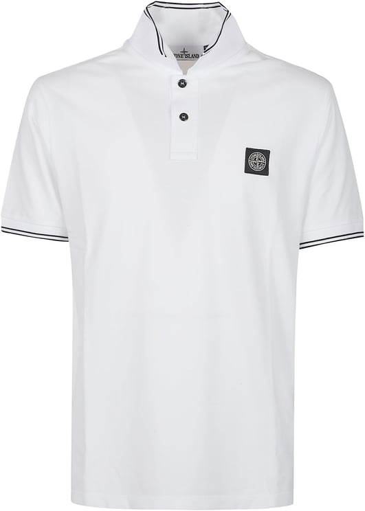 Stone Island Short Sleeve Slim Fit Polo Shirt White