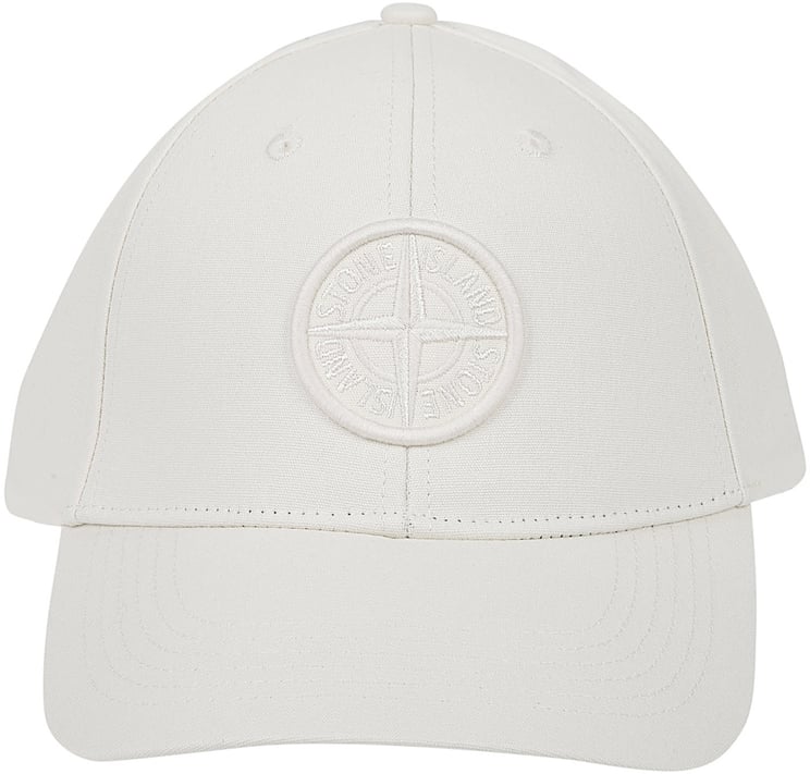 Stone Island Logo Baseball Cap White