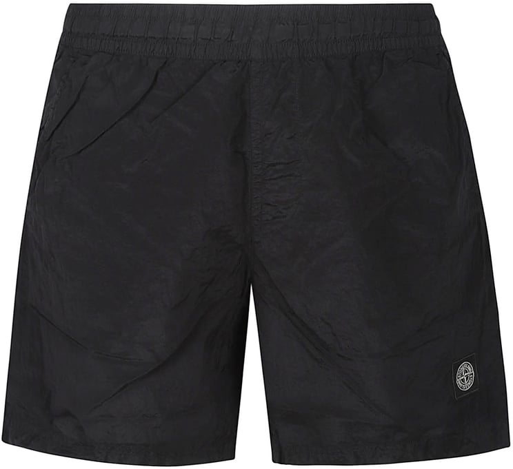 Stone Island Logo Patch Swim Short Black