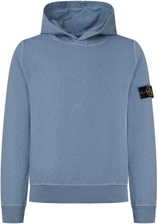 Stone Island Hoodie con Cappuccio e Logo Applicato