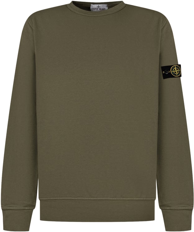 Stone Island Felpa Girocollo con Logo Applicato