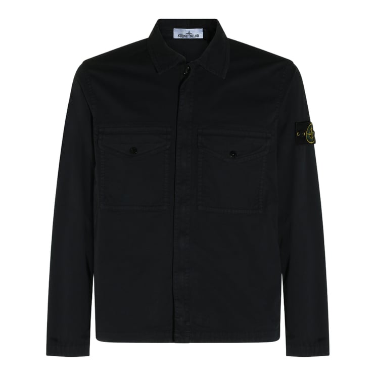 Stone Island Long-Sleeved Minimalist Shirt with Classic Collar