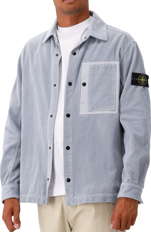 Stone Island Stone Island Overshirt Blauw Corduroy