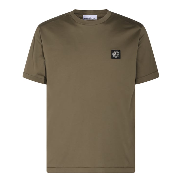 Stone Island Minimalist Olive T-Shirt with Signature Emblem