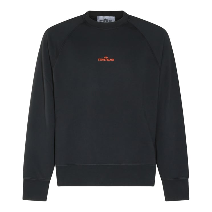 Stone Island Relaxed Fit Crew Neck Sweater With Distressed Logo Print