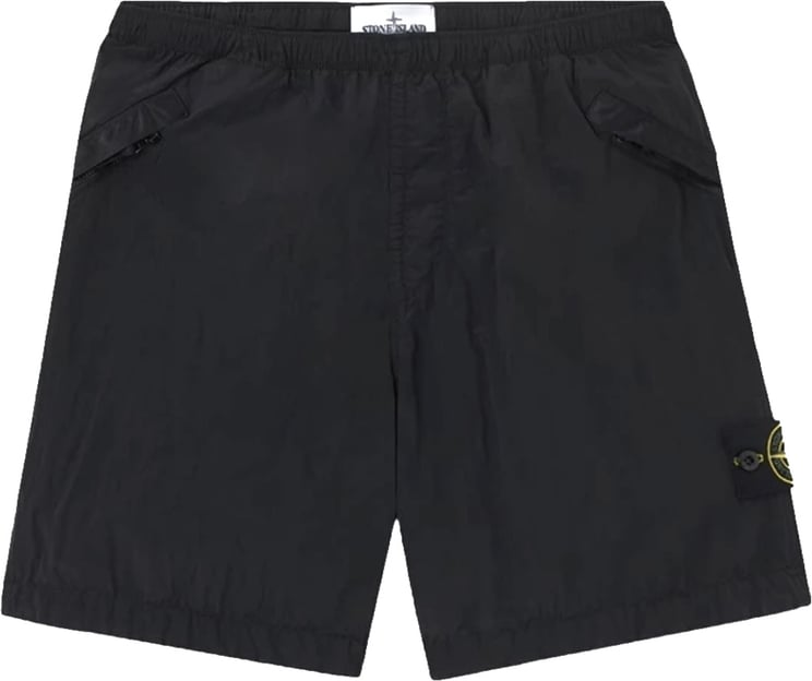 Stone Island NYLON METAL IN ECONYL GEREGENEREERDE NYLON SHORTS ZWART
