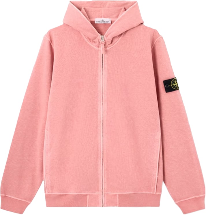 Stone Island OLD' EFFECT MALFILÉ FLEECE HOODIE TRUI OLEANDER