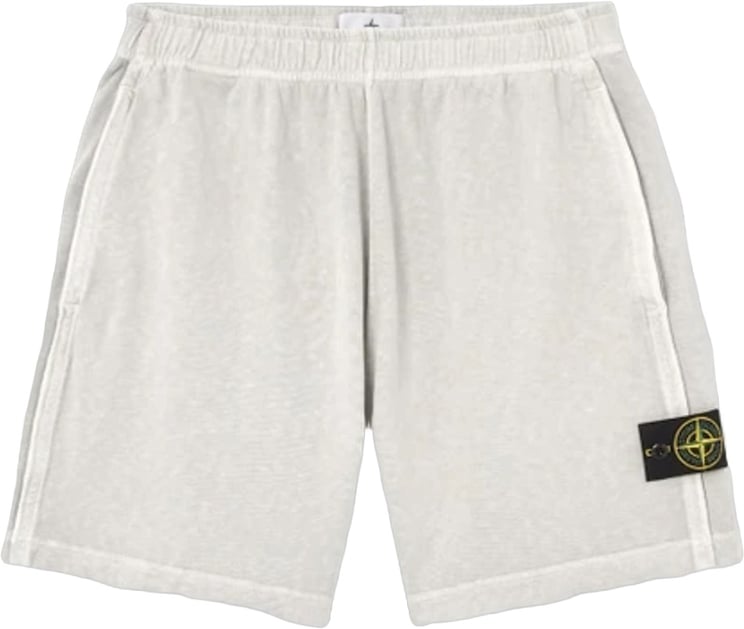 Stone Island OLD' EFFECT MALFILÉ FLEECE SHORTS PARELGRIJS