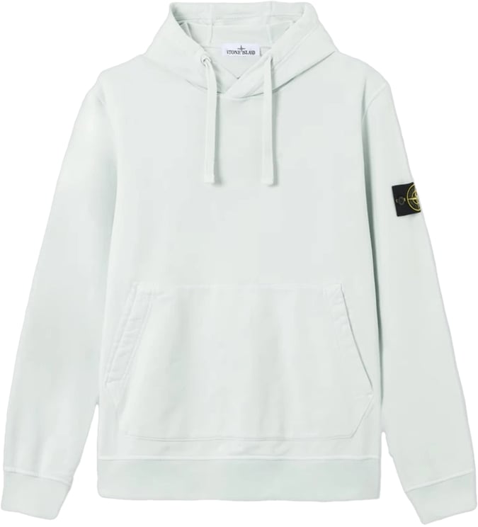 Stone Island Hoodie van biologisch katoen fleece in lichtblauw