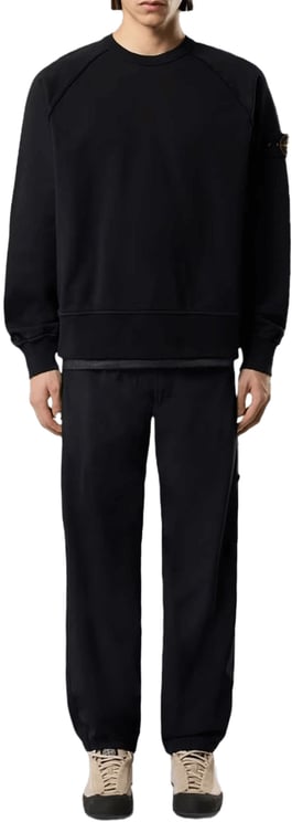 Stone Island SWEATSHIRT VAN BIOLOGISCH KATOENEN FLEECE, ZWART