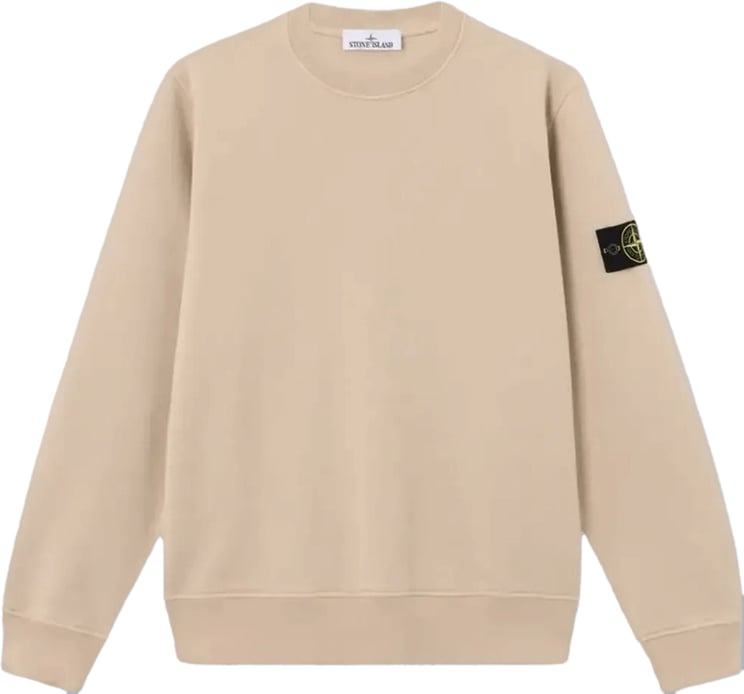 Stone Island Sweatshirt van biologisch katoen fleece in de kleur Desert Sand.