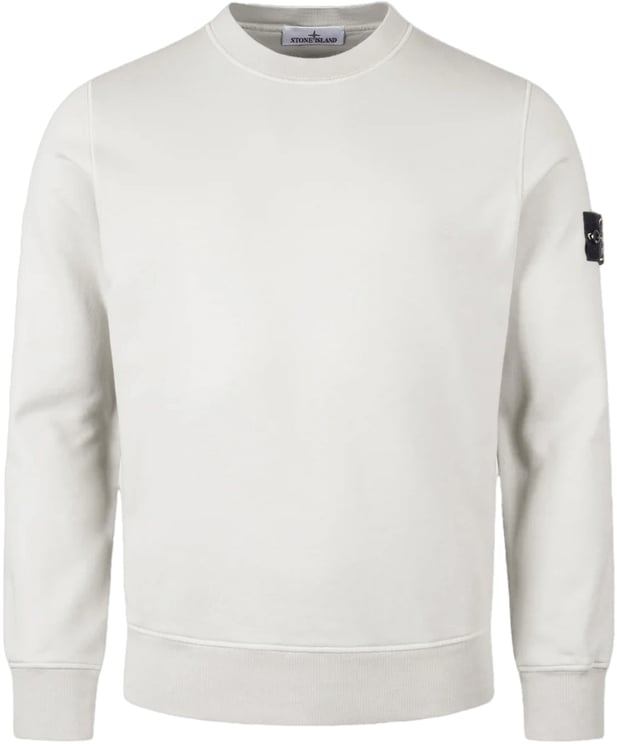 Stone Island Sweatshirt van biologisch katoen fleece, parelgrijs.