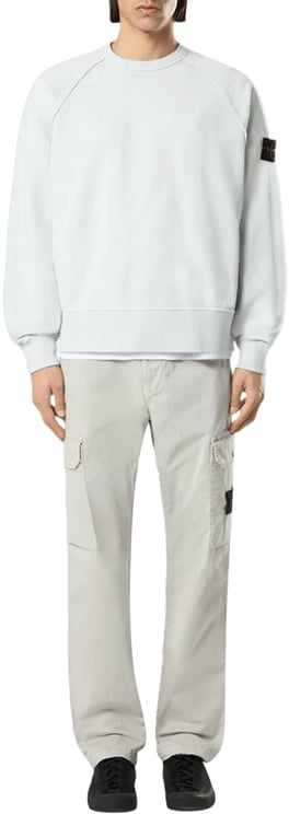 Stone Island Sweatshirt van biologisch katoen fleece, lichtblauw
