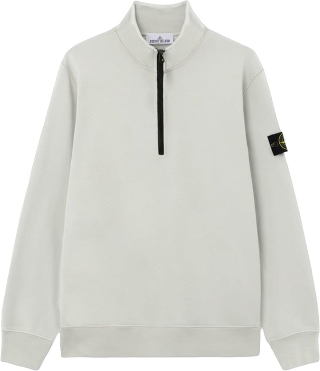 Stone Island Biologische katoenen fleece trui met ritssluiting, saliegroen