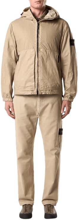 Stone Island Panama-TC jas van nylon met organische look in de kleur Desert Sand.