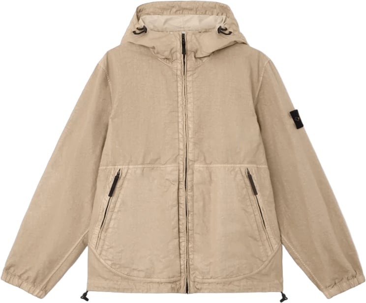 Stone Island Panama-TC jas van nylon met organische look in de kleur Desert Sand.