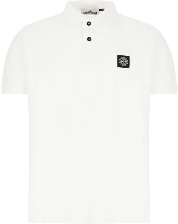 Stone Island Stone Island White piquet polo shirt
