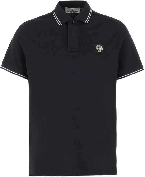 Stone Island Stone Island Midnight blue piquet polo shirt