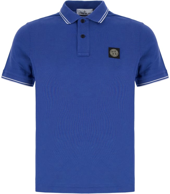 Stone Island Stone Island Blue piquet polo shirt