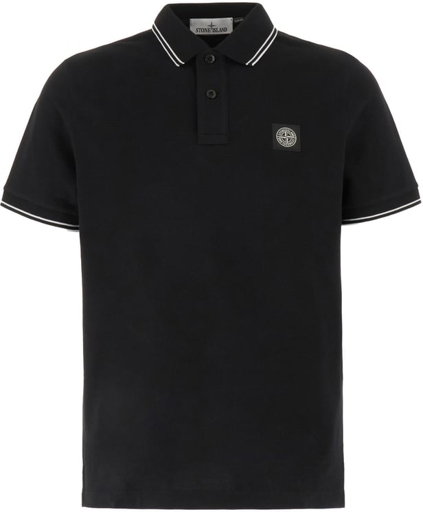 Stone Island Stone Island Black piquet polo shirt