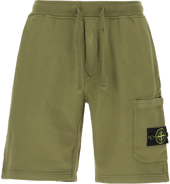 Stone Island Stone Island Military green cotton bermuda shorts