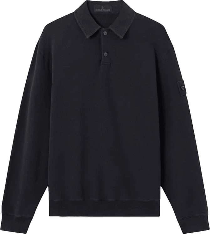 Stone Island ORGANIC COTTON STRETCH FLEECE GHOST POLO SWEATER