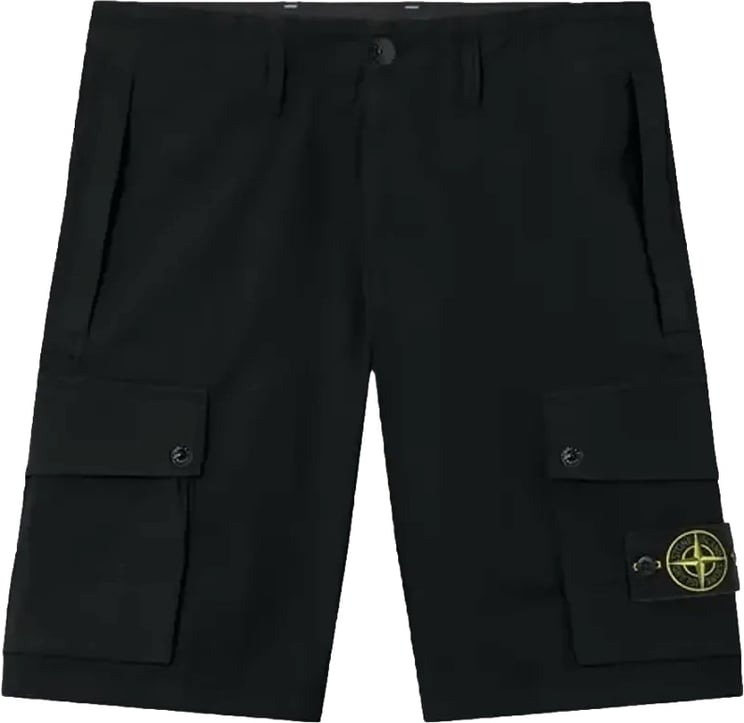 Stone Island STRETCH SHORTS VAN BIOLOGISCHE KATOENEN TWILL, ZWART