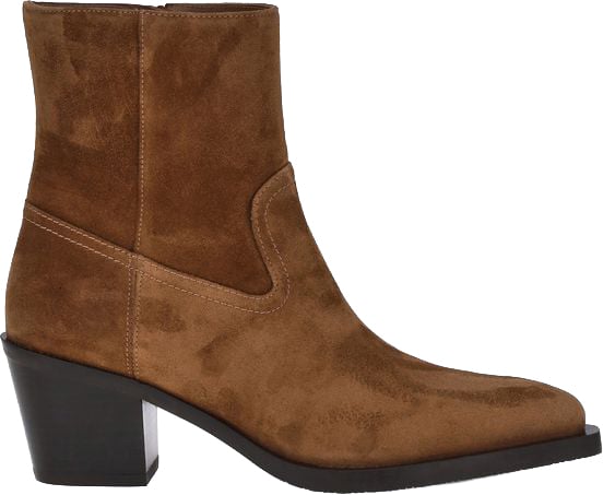 Stuart Weitzman Stuart Weitzman Brown Calf Leather Bos Taurus Ankle Boots