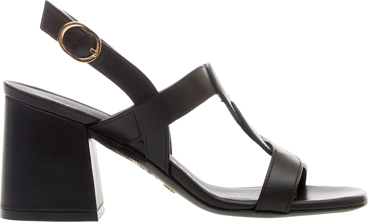 Stuart Weitzman Sandalo Pelle Nero Treccia Tacco 75 Mm