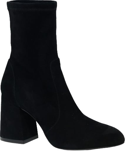 Stuart Weitzman STUART WEITZMAN SF414 BLACK SUEDE FLAREBLOCK 85 STRETCH BOOTIE