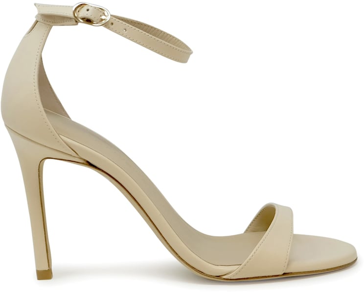 Stuart Weitzman STUART WEITZMAN SK874 IVORY LEATHER NUDIST II 100 SANDALS