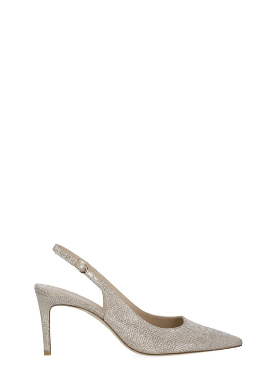 Stuart Weitzman Gold Stuart Power Lurex Slingback Pumps