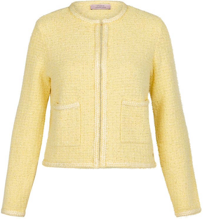 Studio Anneloes STUDIO ANNELOES - Bibi mohair cardigan - 13459 - 2100 Butter yellow