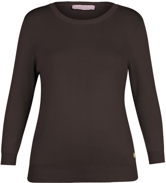 Studio Anneloes STUDIO ANNELOES - Luna 3/4 slv pullover - 13604 - 8700 Espresso