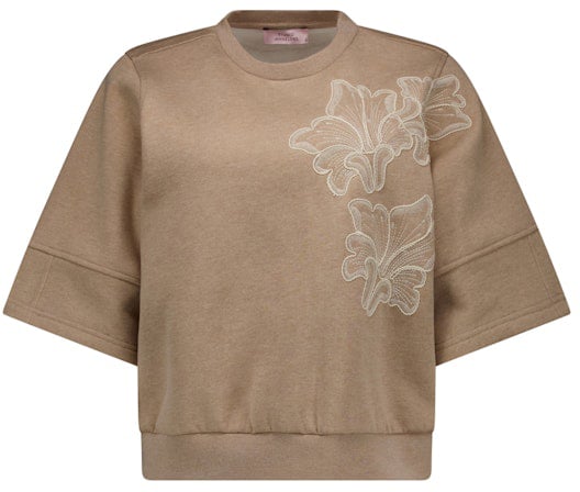 Studio Anneloes STUDIO ANNELOES - Pleuni ssl embroiderie sweater - 13687 - 2200 Latte