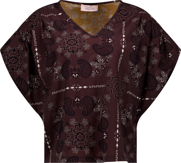Studio Anneloes STUDIO ANNELOES - Renske paisley top - 13749 - 8714 Espresso/kit