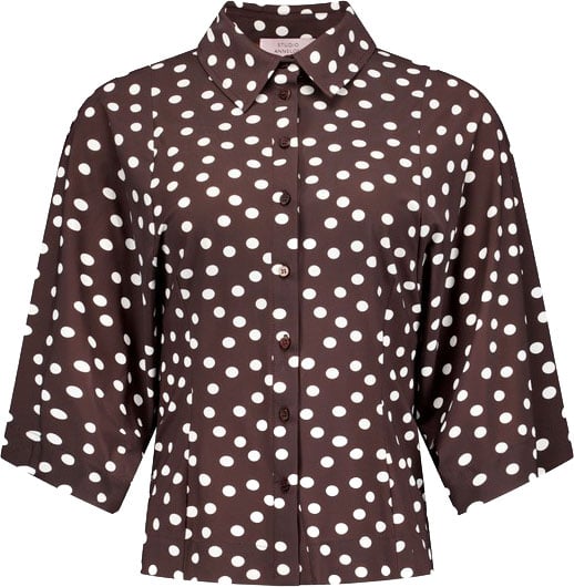 Studio Anneloes STUDIO ANNELOES - Fabienne dot blouse - 13937 - 8717 Espresso/ecru