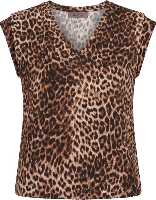 Studio Anneloes STUDIO ANNELOES - Leone leopard vneck top - 13959 - 9997 Multi color