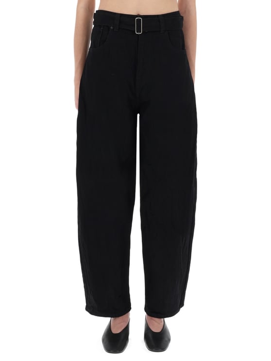 Studio Nicholson Cahun Black High-Waist Wide-Leg Pants