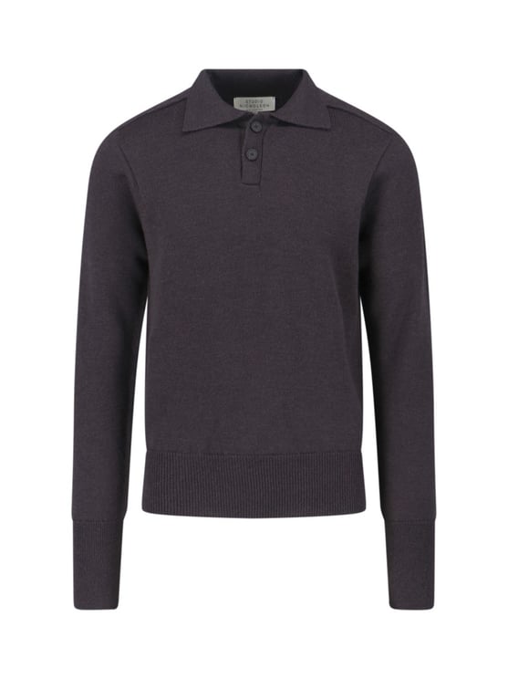 Studio Nicholson Classic Brown Knit Sweater With Ribbed Cuffs And Hem