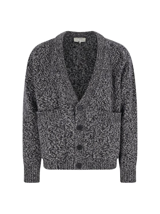 Studio Nicholson Textured Multicolour Knit Sweater With Ribbed Cuffs