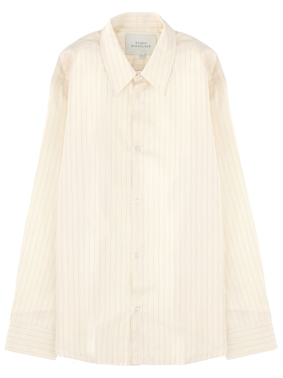 Studio Nicholson View Cotton Silk Pinstripe Shirt