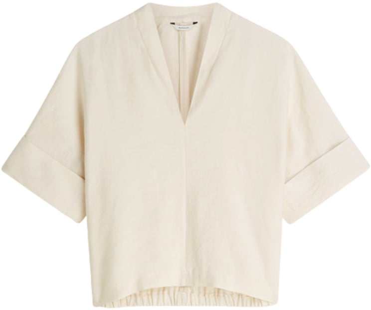 Summum Summum Top Short Sleeves Modal Linen Blend  Ecru 2s3432-12372