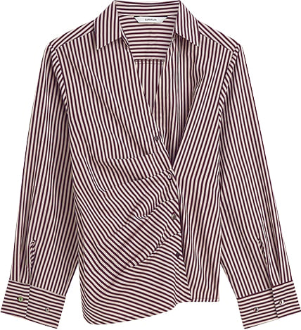 Summum Summum Blouse Two Tone Stripe Small Blouses Bordeaux 2s3532-12491