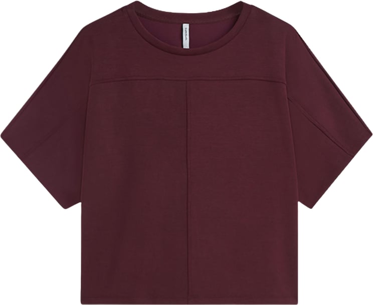 Summum Summum Boxy Top Soft Scuba T-shirts Bordeaux 3s5335-30606